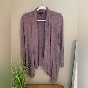 Collection by BOBEAU Mauve Draped Open Front Jersey Cardigan Sz M.